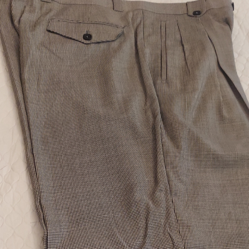 Men's Black and White Checkered Dress Italy Pants